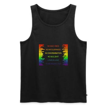 Love is Love - To be Respected - LGBT - Männer Premium Bio Tank Top - Schwarz - Vorne - Michal (187cm)