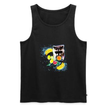 waschbär,bär,graffiti,malerei,mint,obst - Männer Premium Bio Tank Top - Schwarz - Vorne - AI Model Male 178 light (178cm)