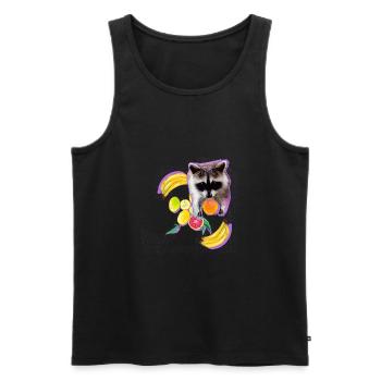 waschbär,bär,graffiti,malerei,mint,obst - Männer Premium Bio Tank Top - Schwarz - Vorne - AI Model Male 178 light (178cm)