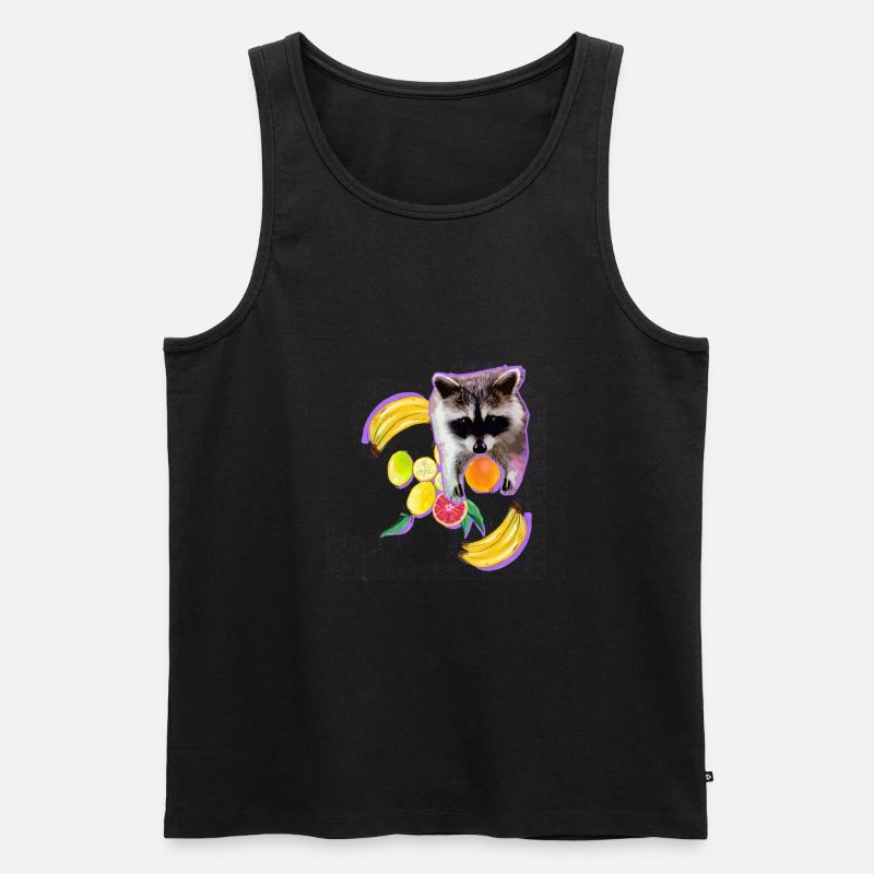 waschbär,bär,graffiti,malerei,mint,obst - Männer Premium Bio Tank Top - Schwarz