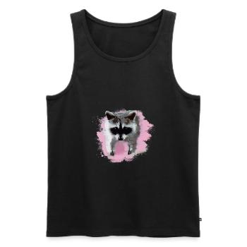 raccoon,bear,graffiti,painting,pink,fruit - Men's Premium Organic Tank Top - black - Front - Michal (187cm)