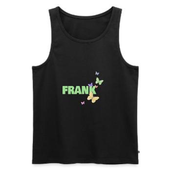 Vorname Frank mit Schmetterlingen - Männer Premium Bio Tank Top - Schwarz - Vorne - Michal (187cm)