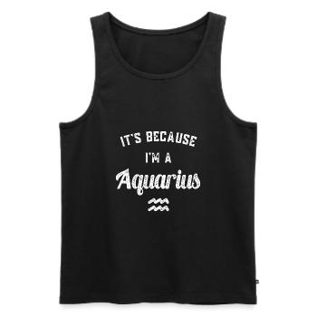 Sternzeichen Wassermann - Männer Premium Bio Tank Top - Schwarz - Vorne - AI Model Male 178 light (178cm)