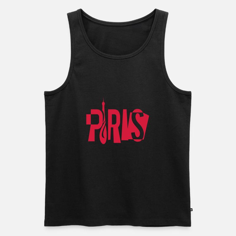 paris-eiffel.ai - Männer Premium Bio Tank Top - Schwarz