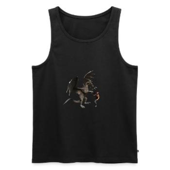 Dragon - Men's Premium Organic Tank Top - black - Front - Michal (187cm)