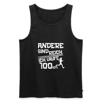 Ultramarathon 100 Kilometer Ultralaufen Geschenk - Männer Premium Bio Tank Top - Schwarz - Vorne - Michal (187cm)