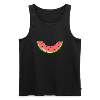 Melone - Männer Premium Bio Tank Top - Schwarz - Vorne - AI Model Male 178 light (178cm)
