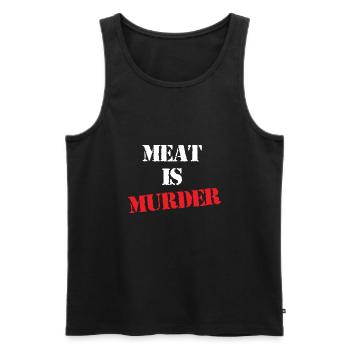 Meat is Murder Vegan Veggie Vegetarier Plant Based - Débardeur bio Premium Homme - noir - Devant - AI Model Male 178 light (178cm)