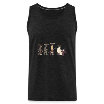 Homeoffice| Homo ffice Design - Men's Premium Organic Tank Top - charcoal grey - Front - Alexander (188cm)