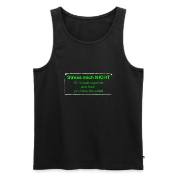 Kein Stress weil sonst - Männer Premium Bio Tank Top - Schwarz - Vorne - Michal (187cm)