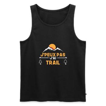 j'peux pas j'ai trail - Débardeur bio Premium Homme - noir - Devant - Michal (187cm)
