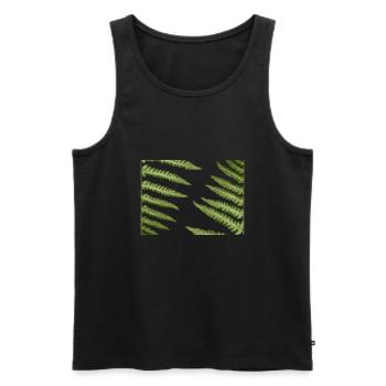 Abstrakte Farn-Muster - Männer Premium Bio Tank Top - Schwarz - Vorne - AI Model Male 178 light (178cm)
