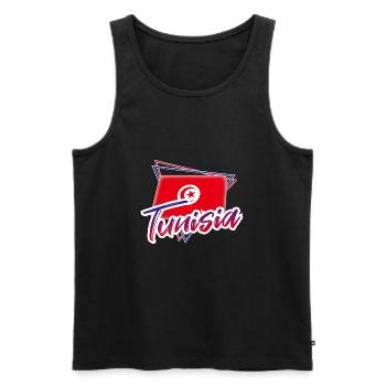 Tunisia - Men's Premium Organic Tank Top - black - Front - AI Model Male 178 light (178cm)