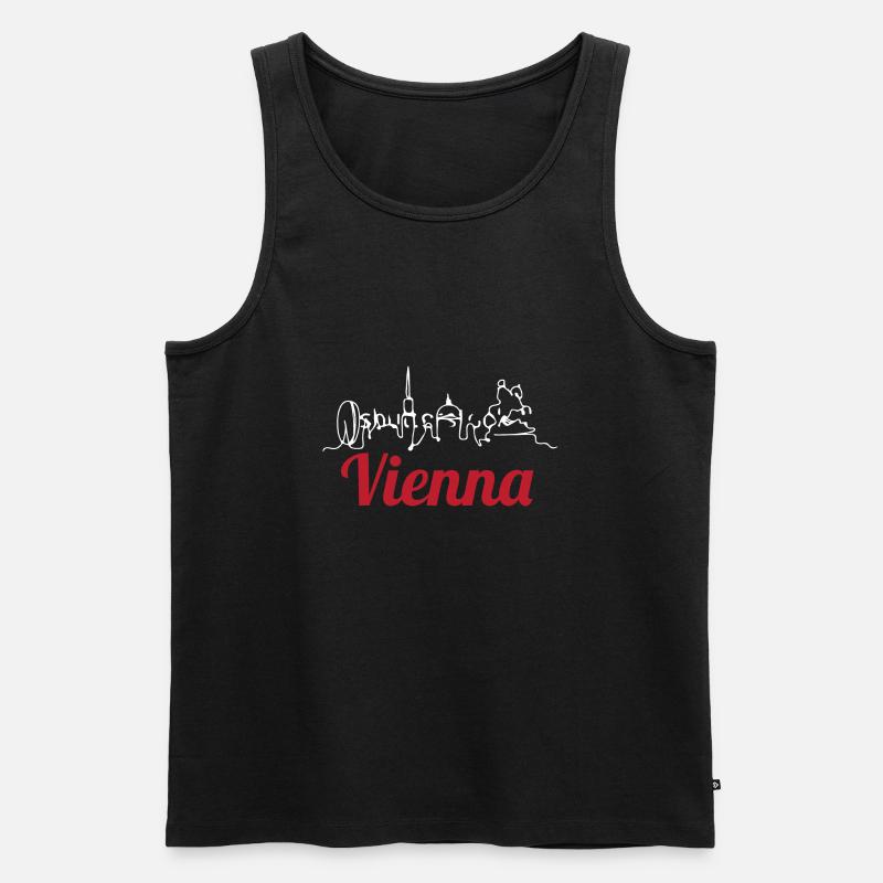 Wien, Stadtsilhouette - Männer Premium Bio Tank Top - Schwarz