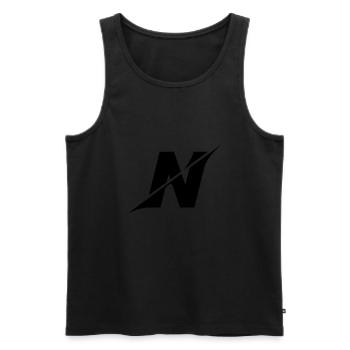 N - Men's Premium Organic Tank Top - black - Front - AI Model Male 178 light (178cm)
