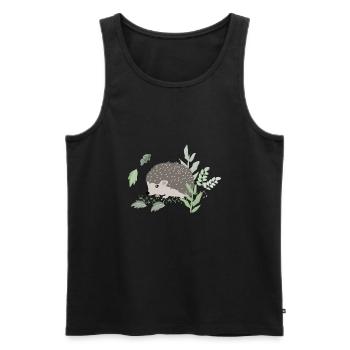 Niedlicher Igel - Männer Premium Bio Tank Top - Schwarz - Vorne - AI Model Male 178 light (178cm)