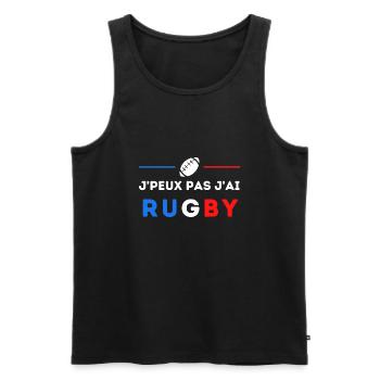 Je Peux Pas J'ai Rugby - Débardeur bio Premium Homme - noir - Devant - Michal (187cm)