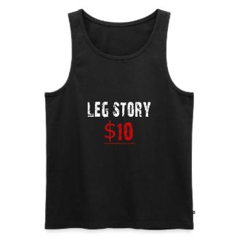 leg story 10 dollar - Men's Premium Organic Tank Top - black - Front - Michal (187cm)