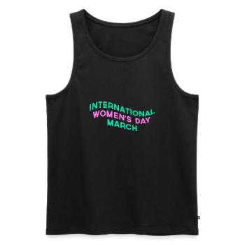 Marsch zum Internationalen Frauentag - Männer Premium Bio Tank Top - Schwarz - Vorne - AI Model Male 178 light (178cm)