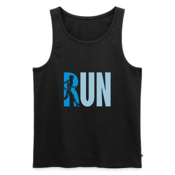 Logo Run Training - Men's Premium Organic Tank Top - black - Front - AI Model Male 178 light (178cm)