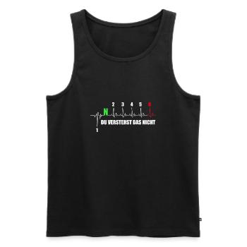 Motorcycle Heartbeat Du Verstehst Das Nicht - Männer Premium Bio Tank Top - Schwarz - Vorne - AI Model Male 178 light (178cm)