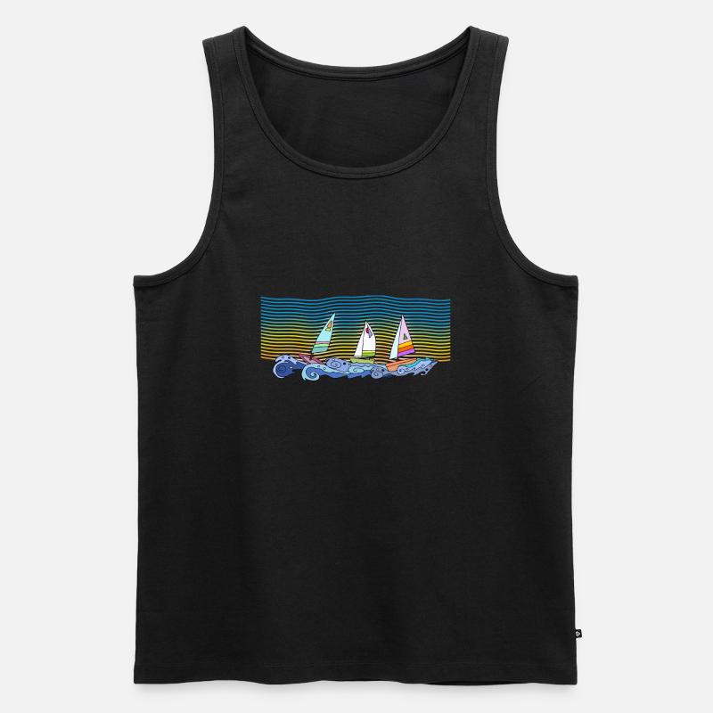 Segelboote - Männer Premium Bio Tank Top - Schwarz