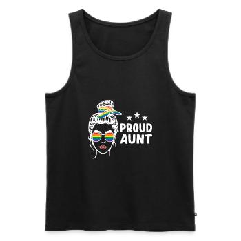 Tante LGBT fière - Débardeur bio Premium Homme - noir - Devant - Michal (187cm)