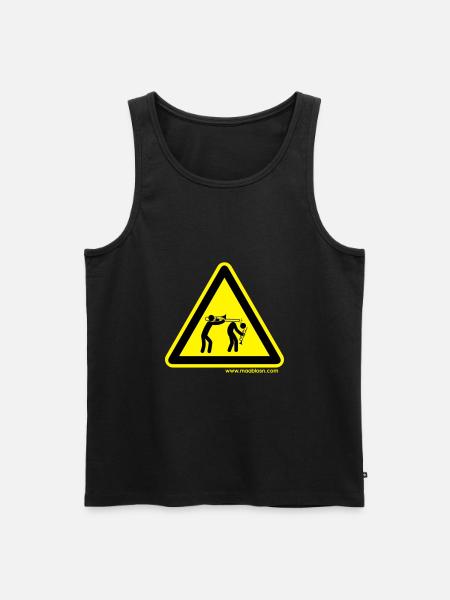 Gefahrenschild Posaune - Männer Premium Bio Tank Top - Schwarz