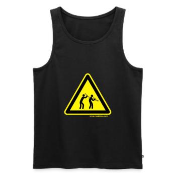 Gefahrenschild Klarinette - Männer Premium Bio Tank Top - Schwarz - Vorne - Michal (187cm)
