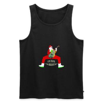 père Noël guitariste you rock for christmas - Débardeur bio Premium Homme - noir - Devant - Michal (187cm)