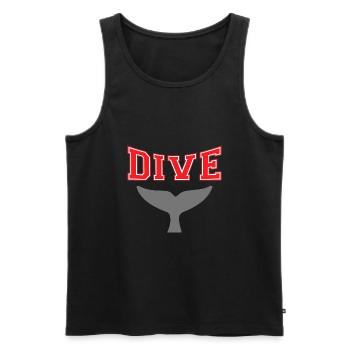 SCUBA DIVE WHALE PLONGEE - Débardeur bio Premium Homme - noir - Devant - AI Model Male 178 light (178cm)