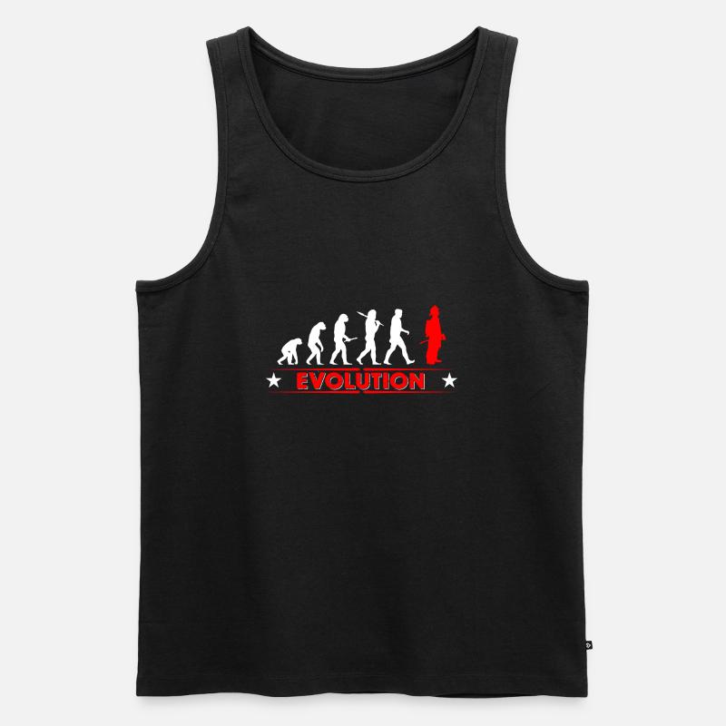 Fire evolution - red/white - Men's Premium Organic Tank Top - black