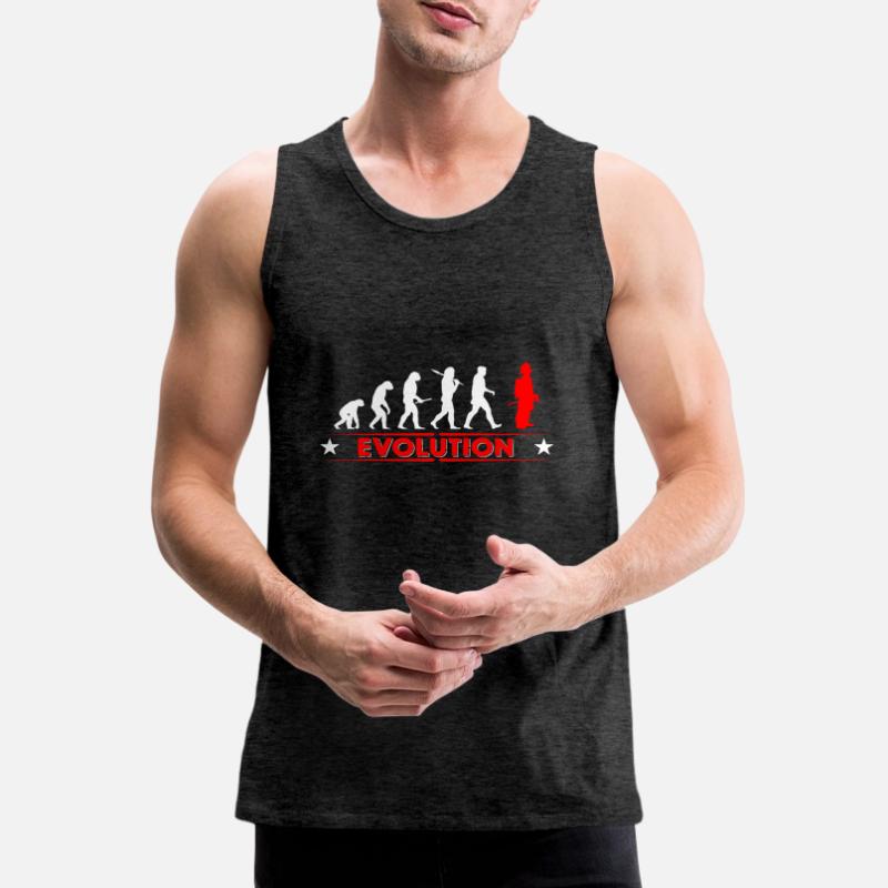 Fire evolution - red/white Men's Premium Organic Tank Top