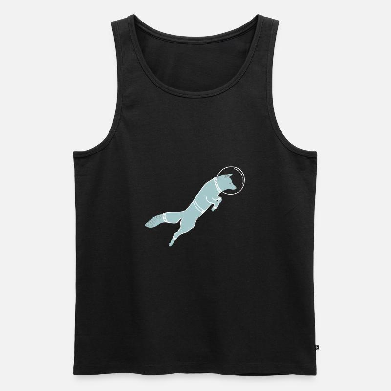 SPACE FOX - Männer Premium Bio Tank Top - Schwarz