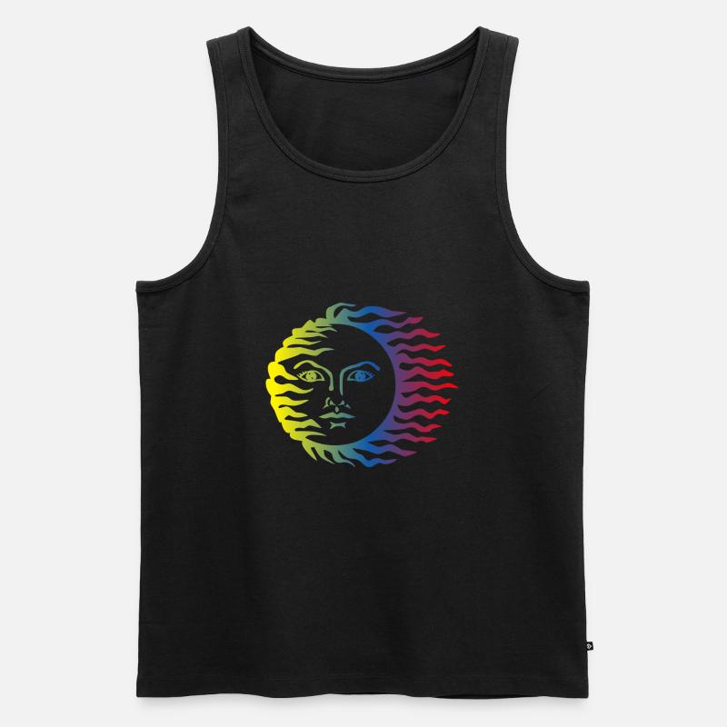 Sonne Symbol bunt - Männer Premium Bio Tank Top - Schwarz