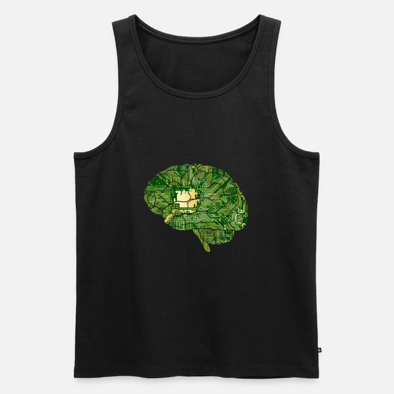 Brain - Computer Board - Artificial Intelligence - Men's Premium Organic Tank Top - black