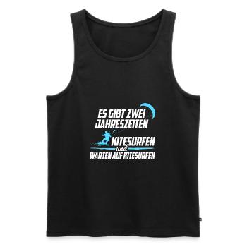Kitesurfen Jahreszeiten - Männer Premium Bio Tank Top - Schwarz - Vorne - Michal (187cm)