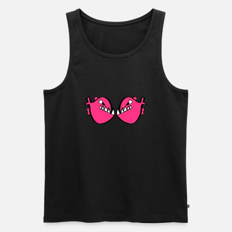 Rote Piranhas - Männer Premium Bio Tank Top - Schwarz