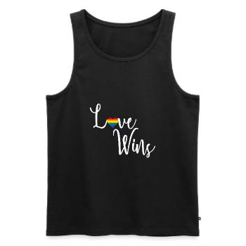 Love Wins Love Wins LGBT Gift Idea - Men's Premium Organic Tank Top - black - Front - AI Model Male 178 light (178cm)