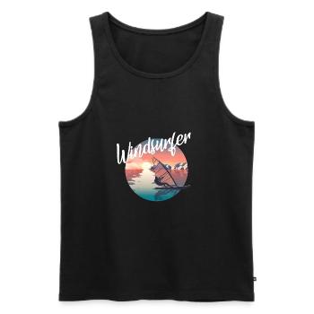Windsurfer - Männer Premium Bio Tank Top - Schwarz - Vorne - AI Model Male 178 light (178cm)