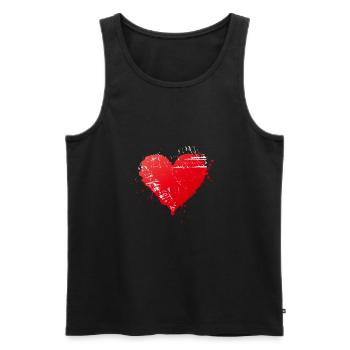 Heart - Männer Premium Bio Tank Top - Schwarz - Vorne - Michal (187cm)