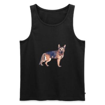 Deutscher Schäferhund - Männer Premium Bio Tank Top - Schwarz - Vorne - AI Model Male 178 light (178cm)