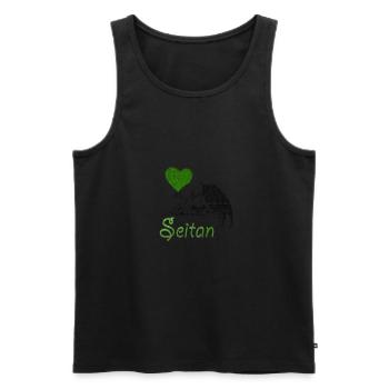 Grüner Seitan - Männer Premium Bio Tank Top - Schwarz - Vorne - AI Model Male 178 light (178cm)