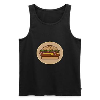 Cheeseburger - Débardeur bio Premium Homme - noir - Devant - AI Model Male 178 light (178cm)