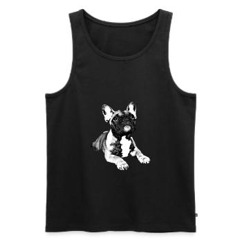 french bulldog puppy - Männer Premium Bio Tank Top - Schwarz - Vorne - AI Model Male 178 light (178cm)