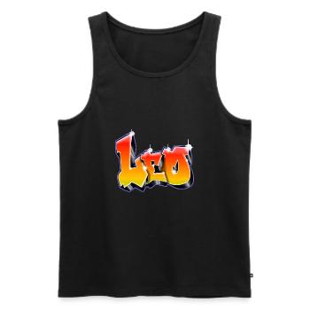 Leo Graffiti red Yellow - Men's Premium Organic Tank Top - black - Front - AI Model Male 178 light (178cm)