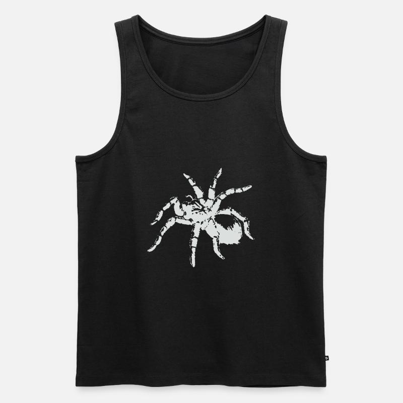 Vogelspinne Spinne weiss - Männer Premium Bio Tank Top - Schwarz