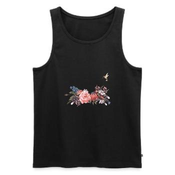 flower - Men's Premium Organic Tank Top - black - Front - AI Model Male 178 light (178cm)