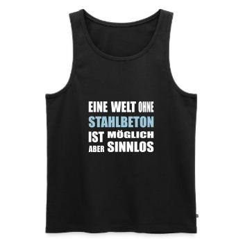 Concrete, reinforced concrete, for construction workers, cement, construction - Men's Premium Organic Tank Top - black - Front - AI Model Male 178 light (178cm)