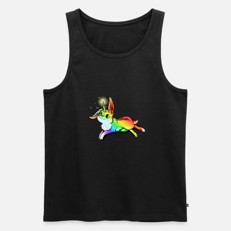 Kaninchen - Einhorn - Männer Premium Bio Tank Top - Schwarz
